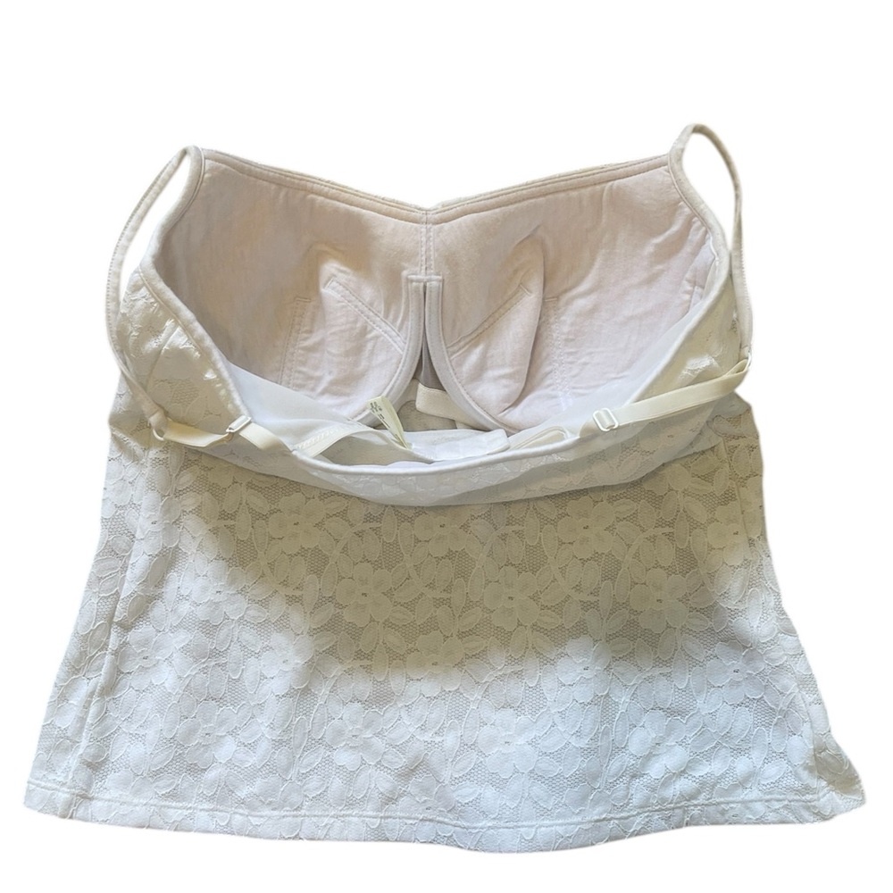 Vintage White Lace Cami W/Built In Bra - Picture 7 of 8